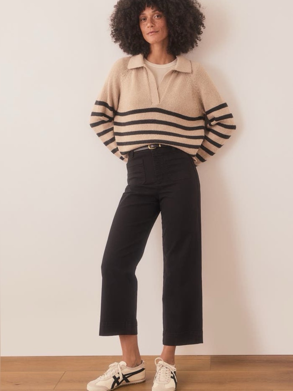 Bridget Cotton High Waist Wide Leg Crop Pants